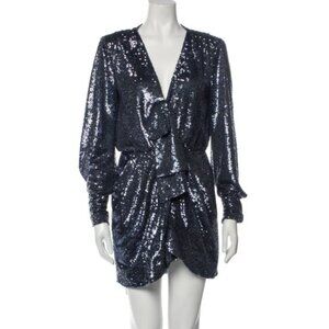 CINQ À SEPT Plunge Neckline Mini Dress